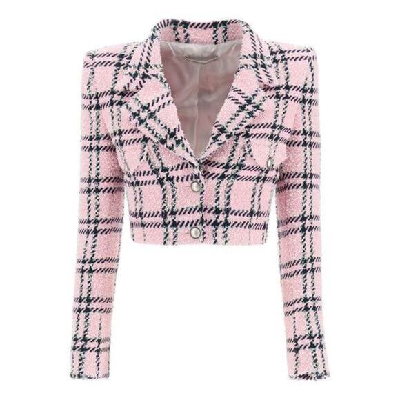 NWTs Alessandra Rich Cropped Tweed Jacket With Sequins (4) - Picture 1 of 16